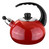 Tetera De Acero Vitrificado 2.2 Lt Coral Agarradera Negra Magefesa