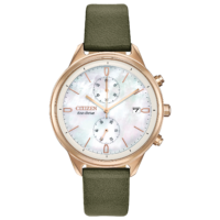 Reloj Citizen Chandler Eco-Drive FB2008-01D – Oro Rosa Verde Olivo, Dama