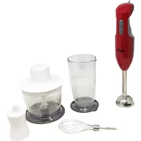 BATIDORA INMERSION 2VEL 250W CON VASO Y ACCESORIOS ROJO/GRIS OSTER