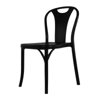 Silla Bistro Para Interiores/exteriores De Plástico Negra