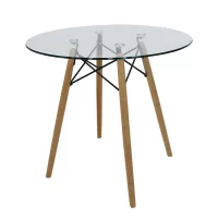 Mesa de Comedor Circular Oslo T8 Cristal