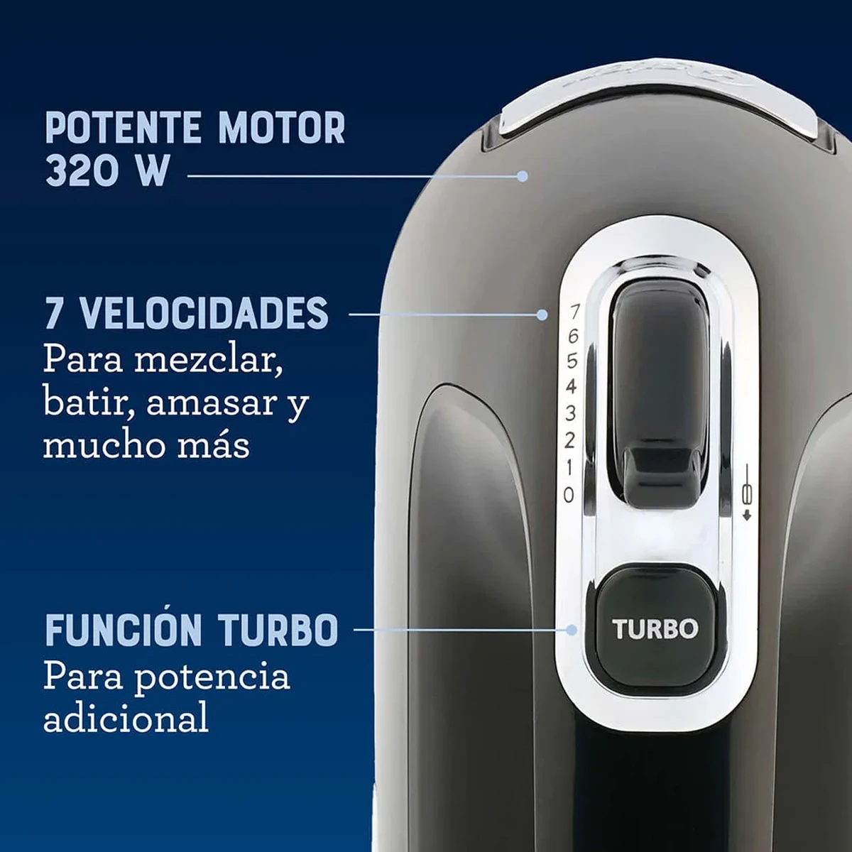 Batidora de Mano_Oster_2169820_Negra_funciones